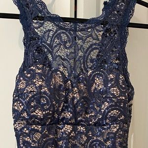 BNWT Navy Blue and Cream Lace Dress